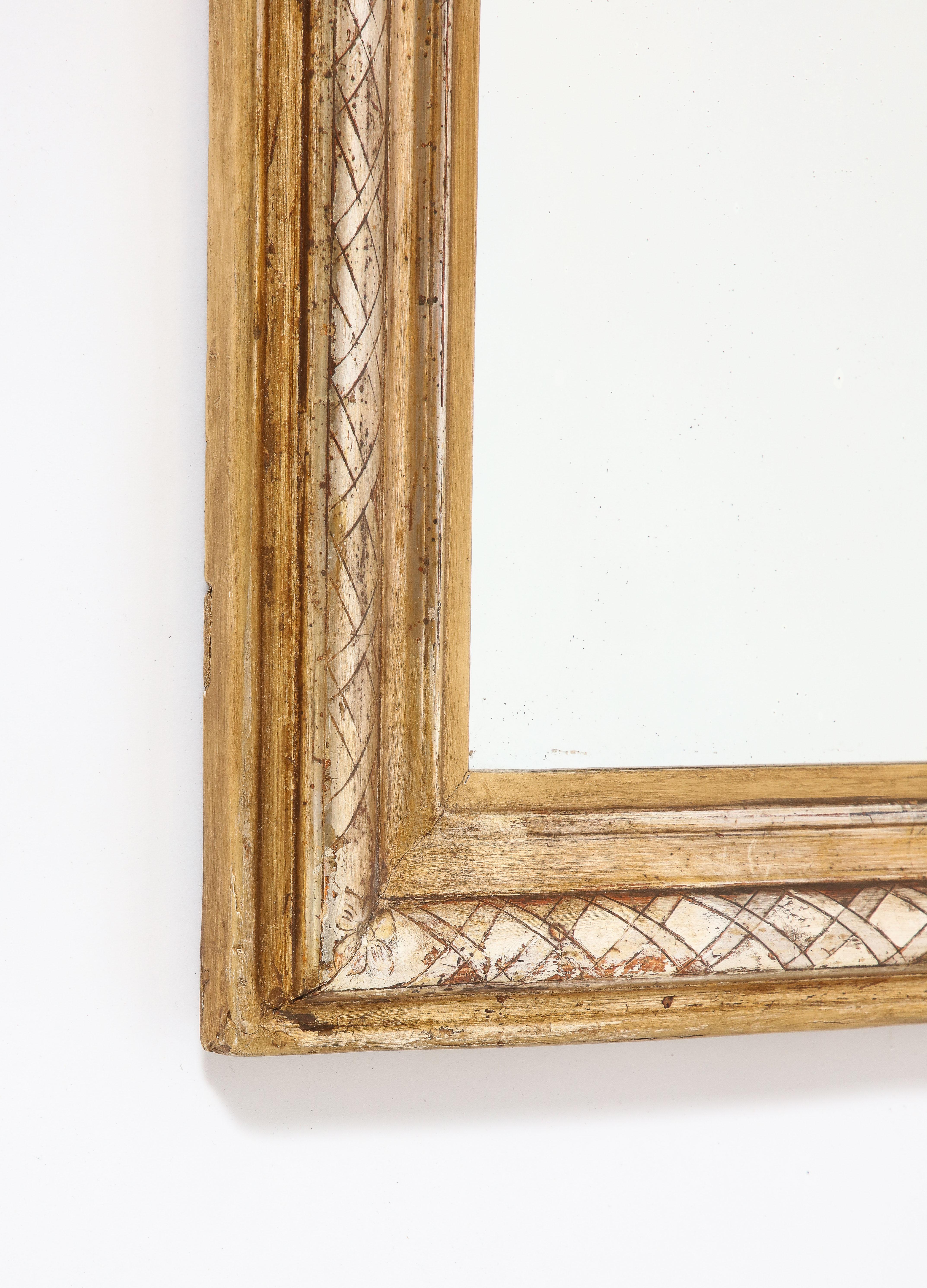 Glass French 19th Century Gilded and Carved Wall Mirror, France, circa 1850 For Sale