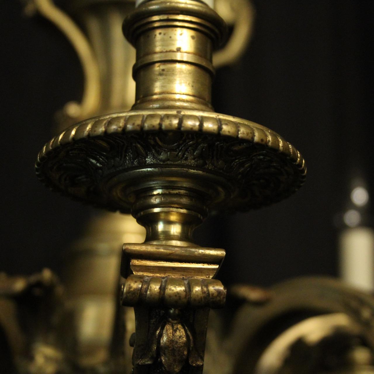 Gilt French 19th Century Gilded Bronze 8-Light Antique Chandelier