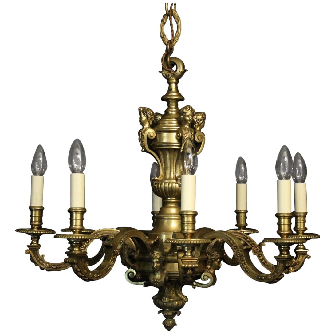 French 19th Century Gilded Bronze 8-Light Antique Chandelier
