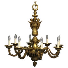 French 19th Century Gilded Bronze 8-Light Antique Chandelier