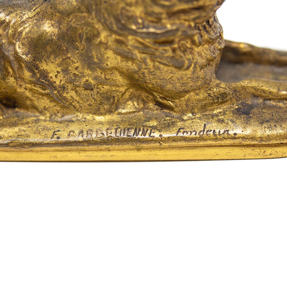 Bronze Fremiet & Barbedienne chien en bronze doré du 19ème siècle français en vente