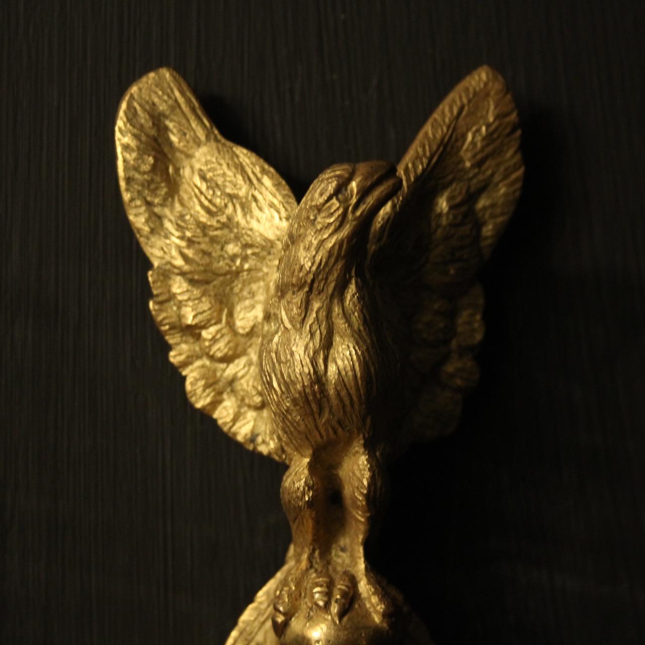 Gilt French 19th Century Gilded Bronze Eagle Wall Sconces