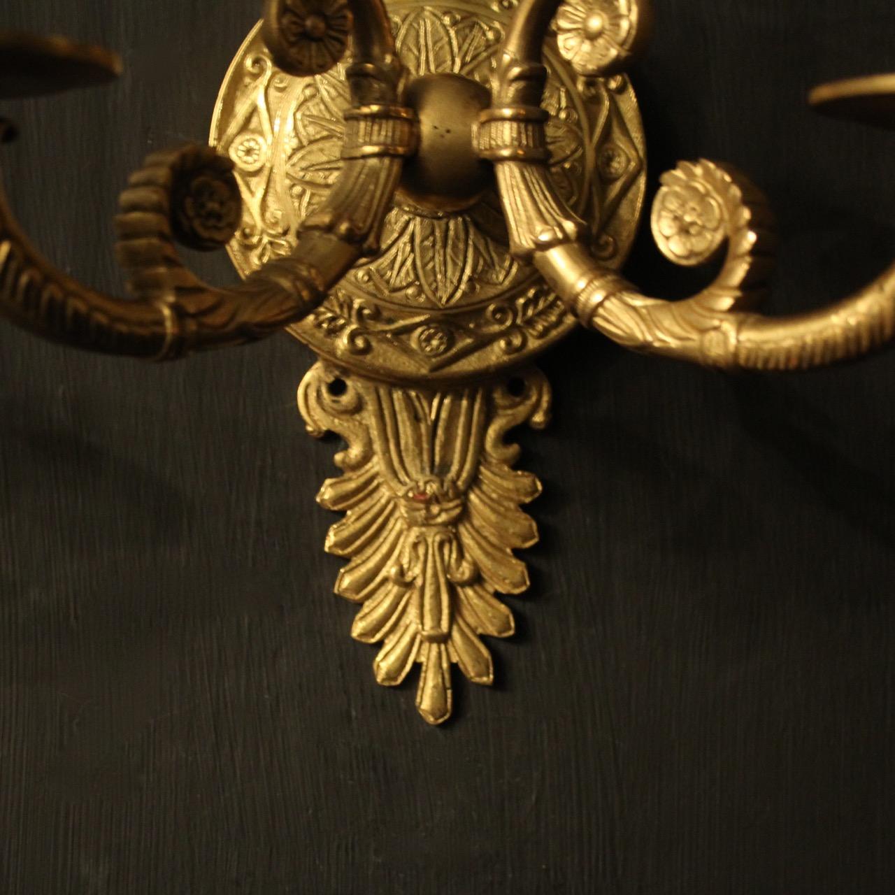 French 19th Century Gilded Bronze Eagle Wall Sconces 4