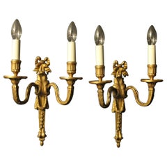 Antique French 19th Century Gilded Bronze Wall Sconces