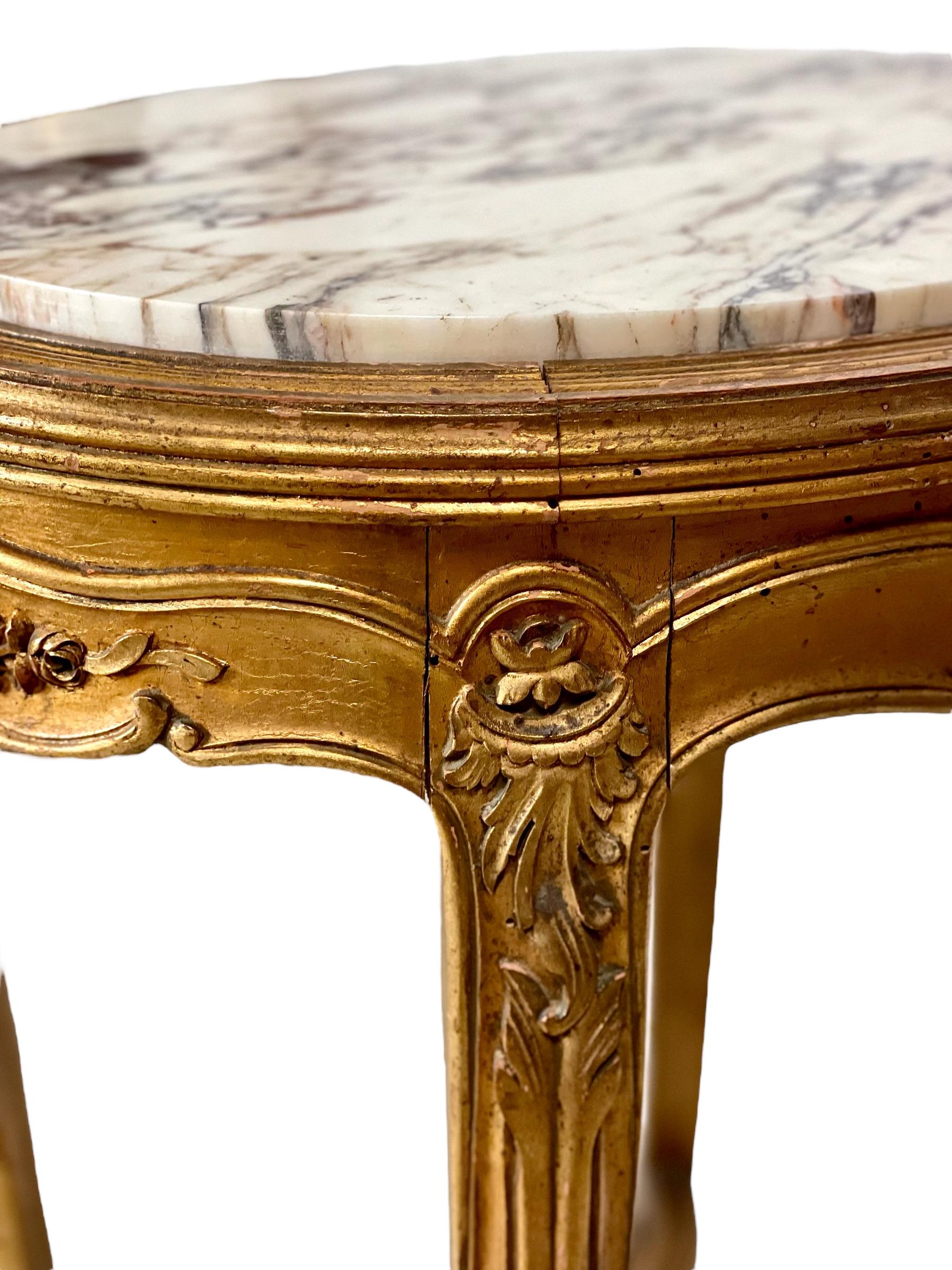 19. Jahrhundert Louis XV Giltwood Tisch  im Angebot 5