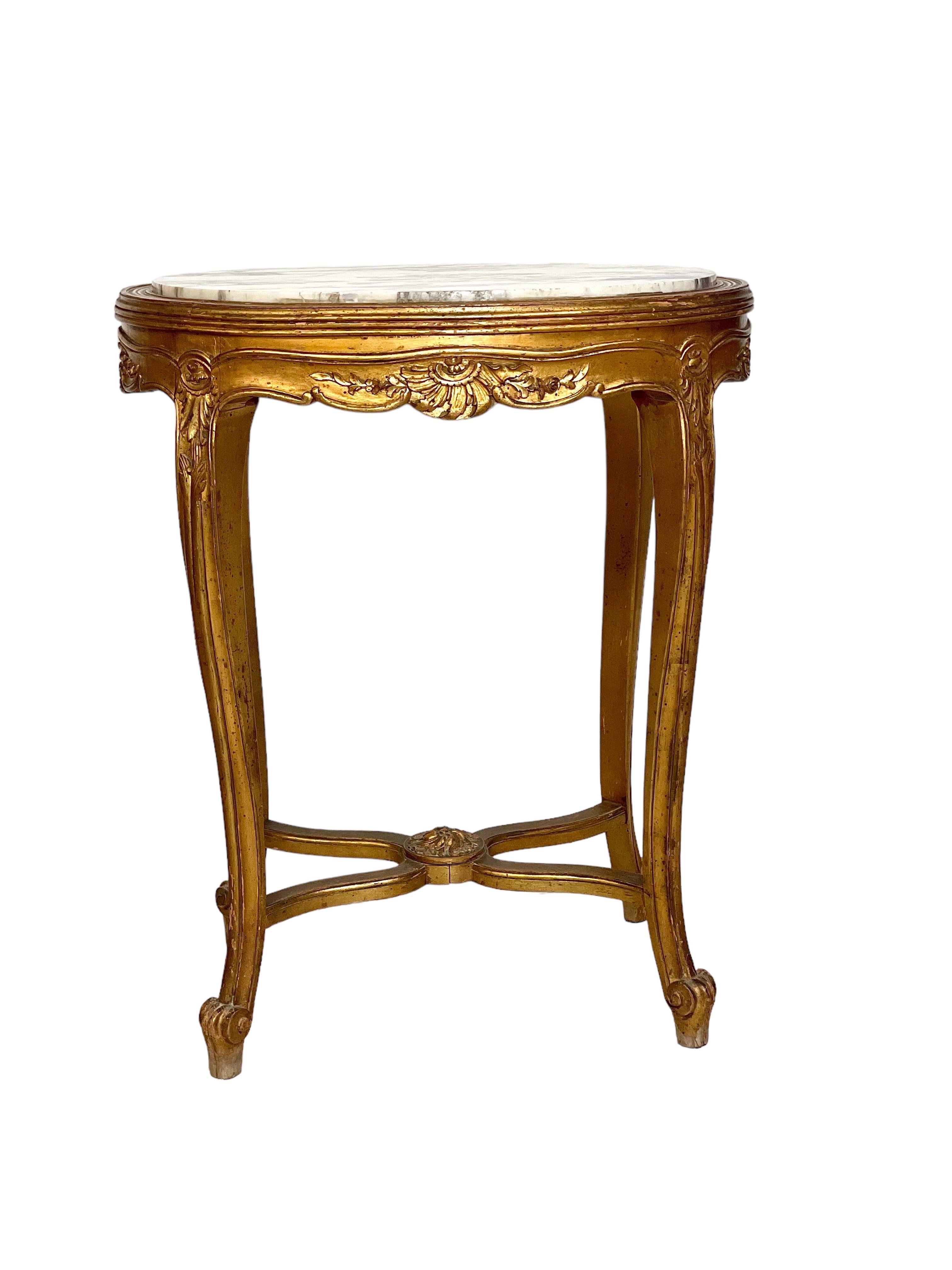 19. Jahrhundert Louis XV Giltwood Tisch  im Angebot 9