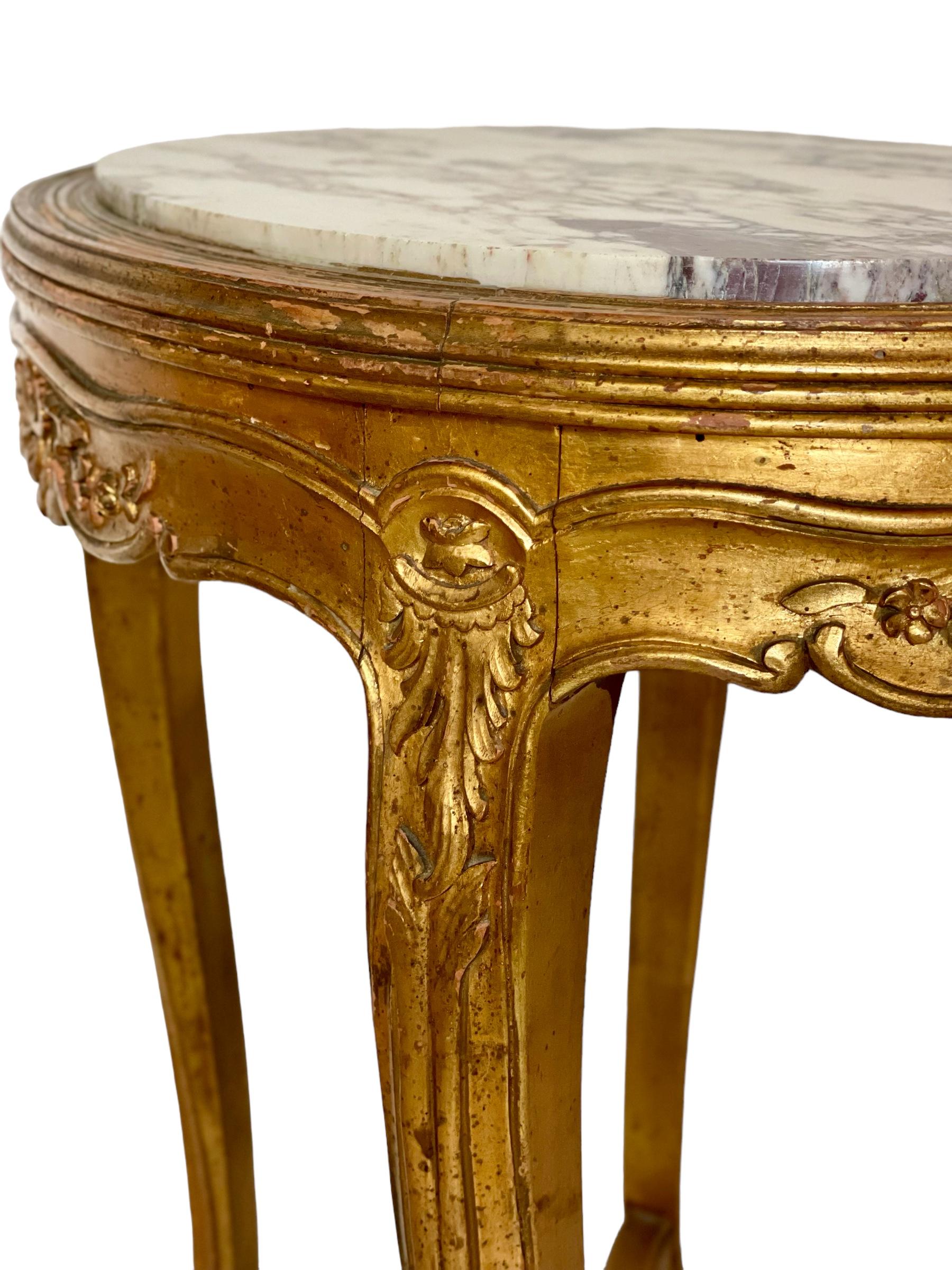 19. Jahrhundert Louis XV Giltwood Tisch  im Angebot 3