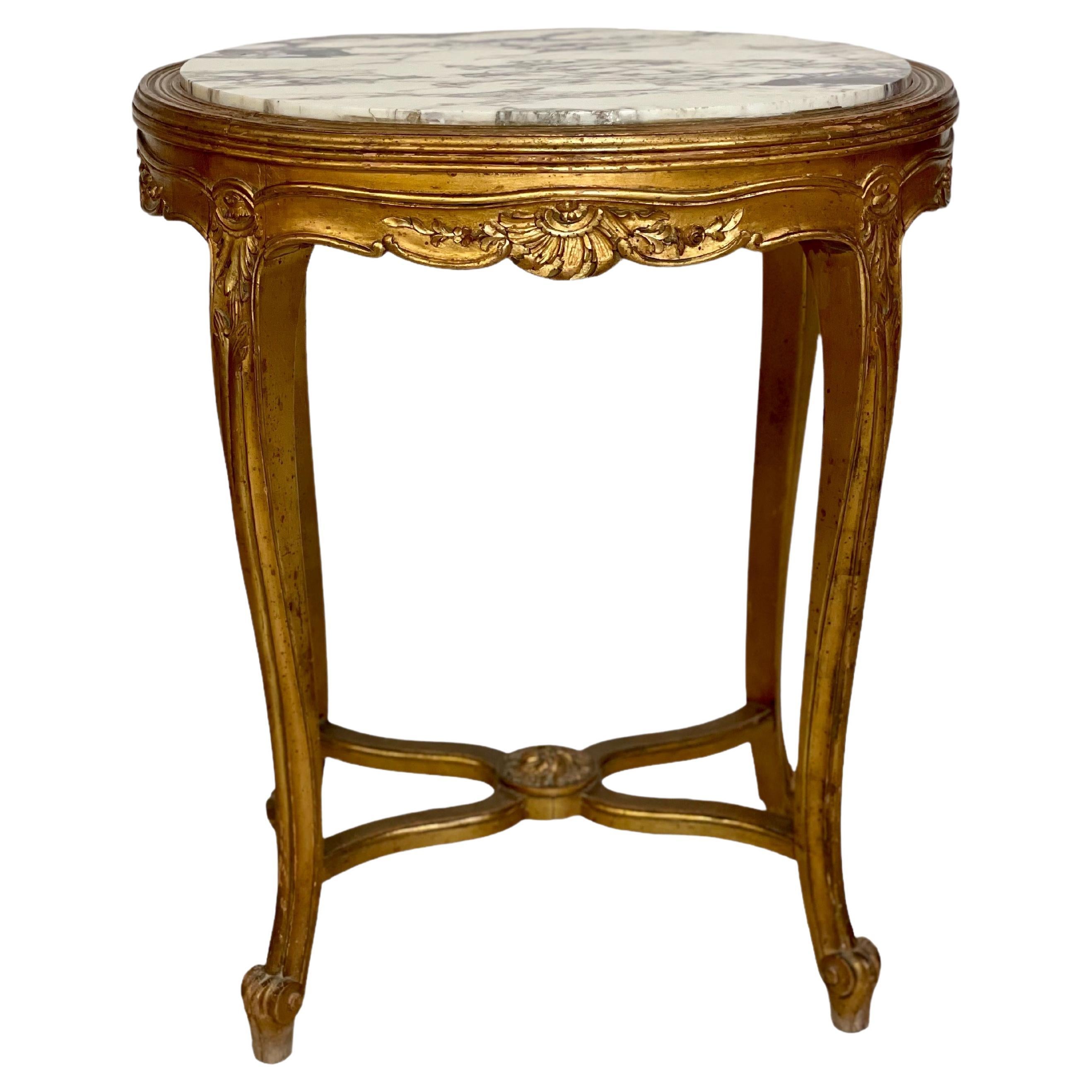 19. Jahrhundert Louis XV Giltwood Tisch 