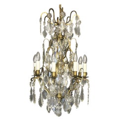 French 19th Century Gilded and Crystal 8-Light Antique Chandelier