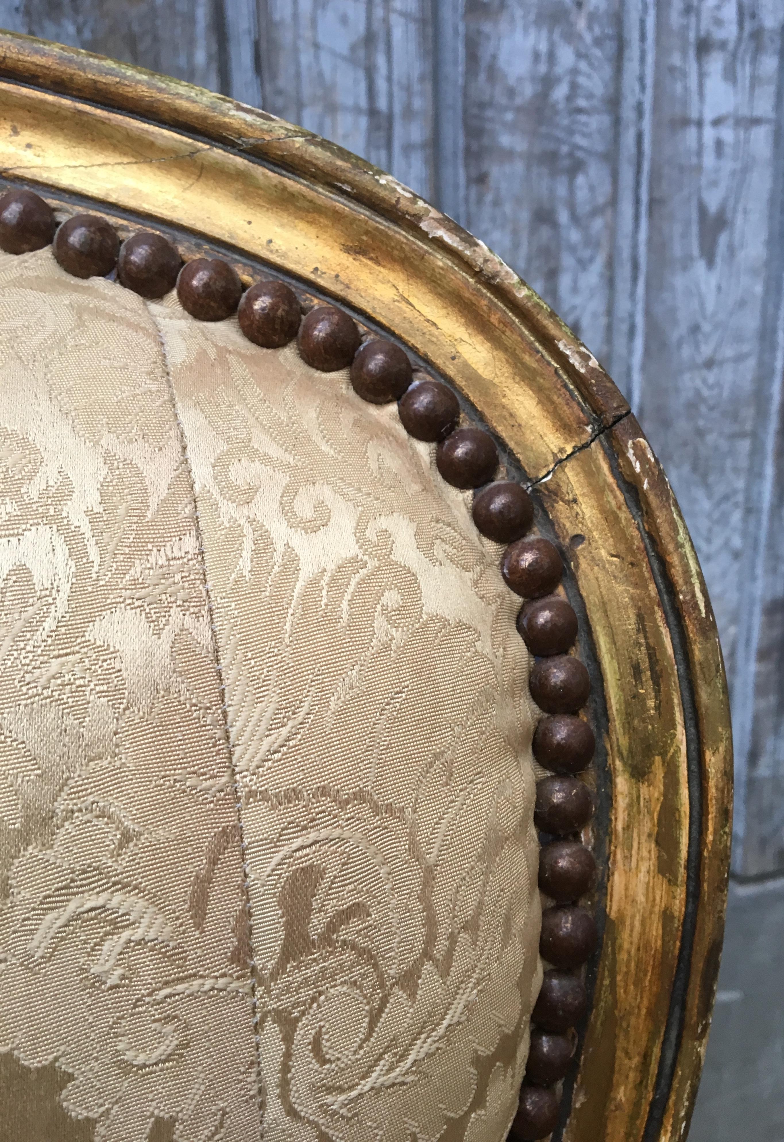 French 19th Century Gilded Napoleon III Sofa Or Settee Bench 4