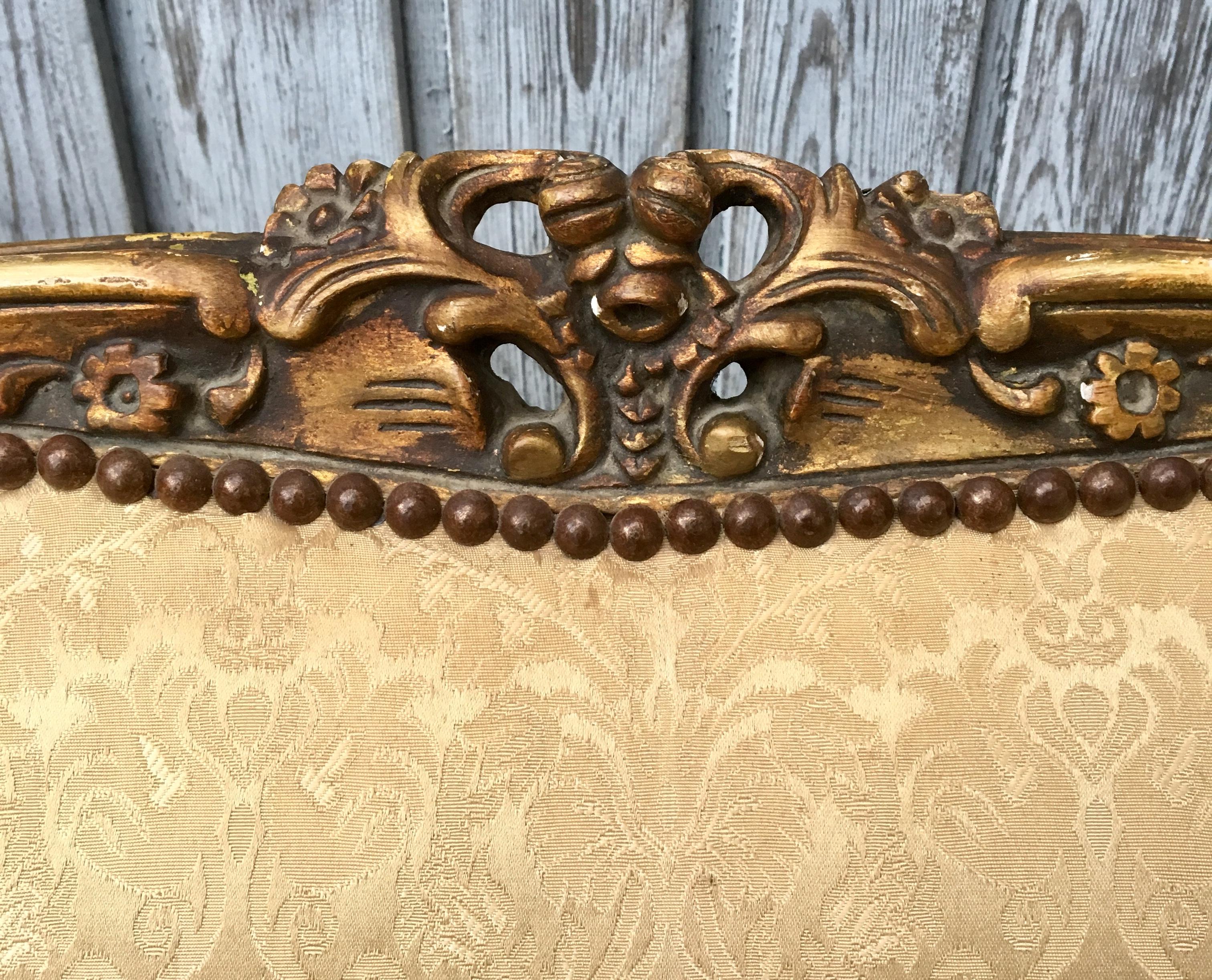 Late 19th Century French 19th Century Gilded Napoleon III Sofa Or Settee Bench