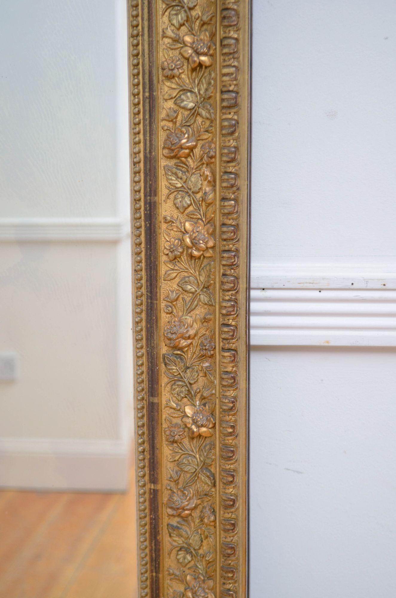 Specchio francese del XIX secolo dorato H161cm in vendita 7