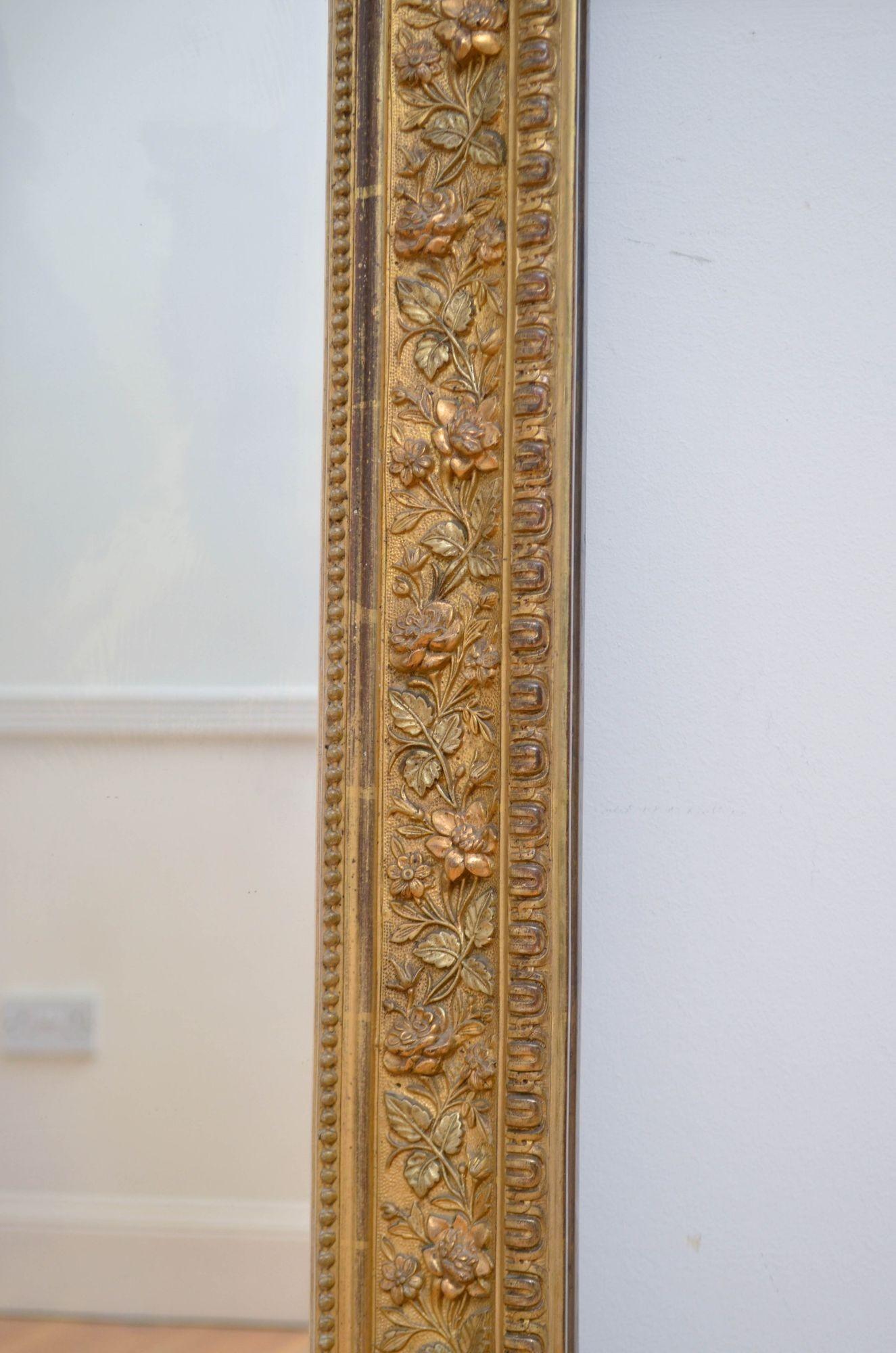 Specchio francese del XIX secolo dorato H161cm in vendita 8