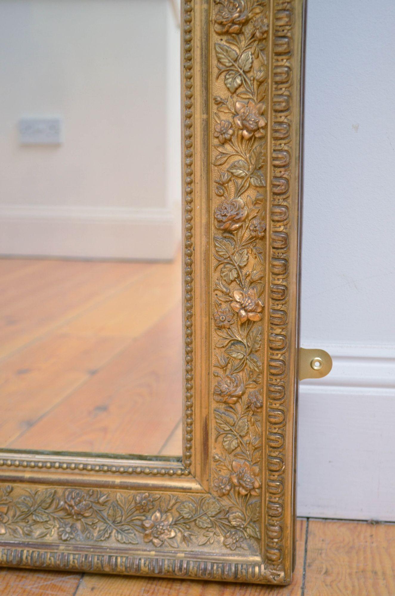 Specchio francese del XIX secolo dorato H161cm in vendita 9