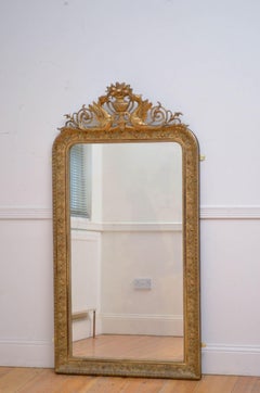 Französisch 19. Jahrhundert Vergoldete Pier Spiegel H161cm