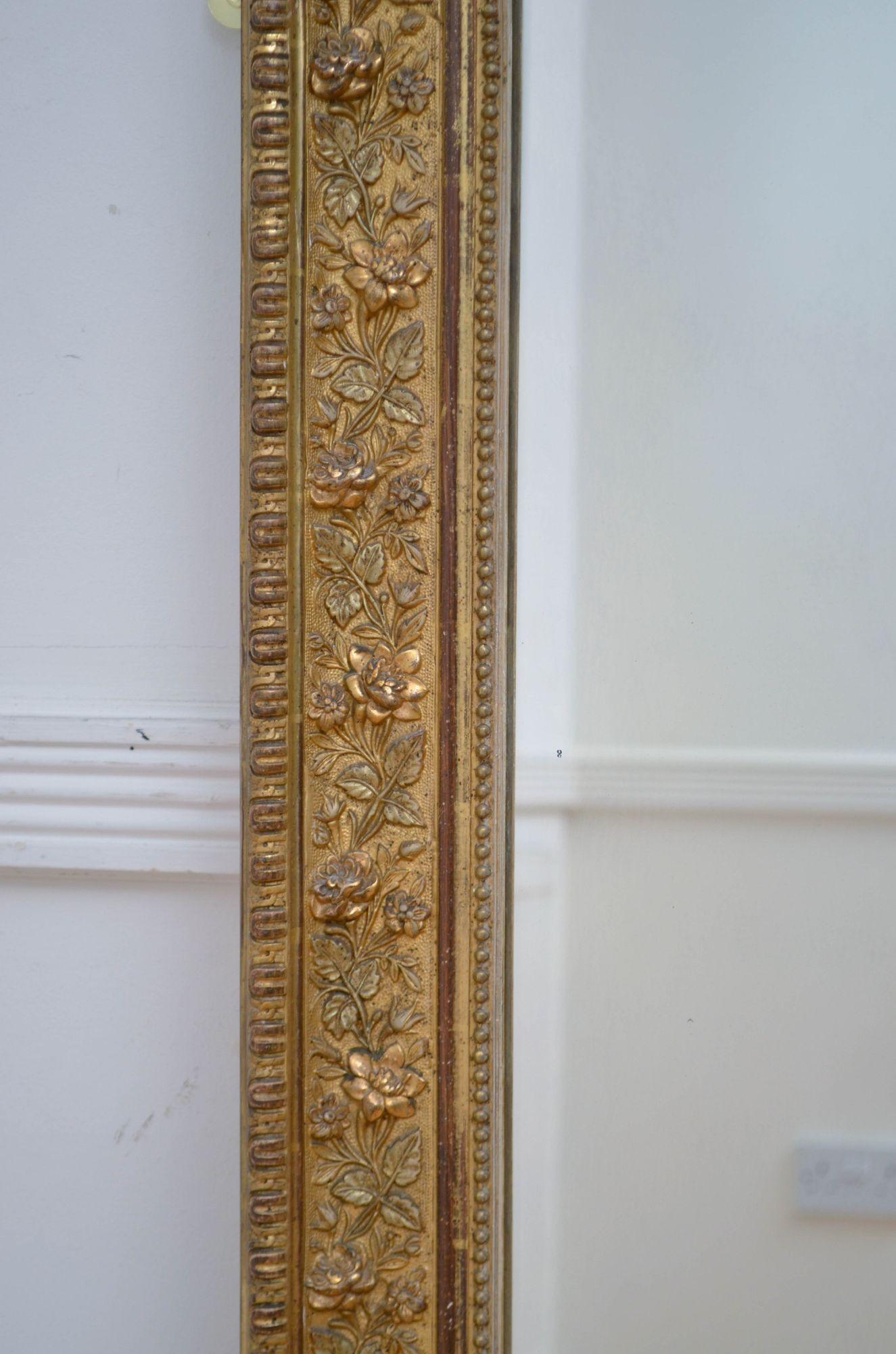 Specchio francese del XIX secolo dorato H161cm in vendita 1