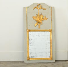 Trumeau francese del XIX secolo dorato e dipinto