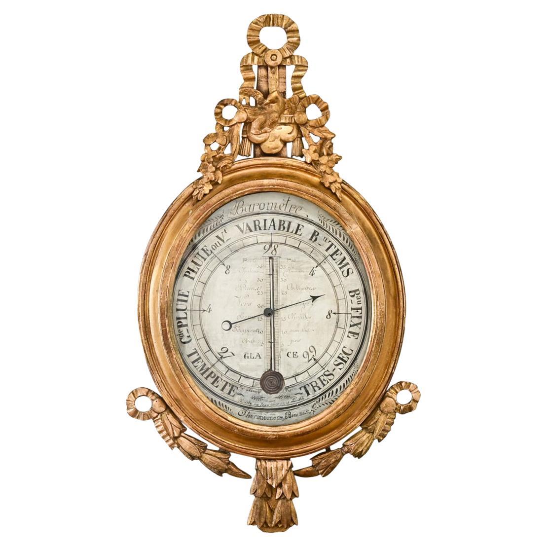 French 19th Century Gilt Barometer