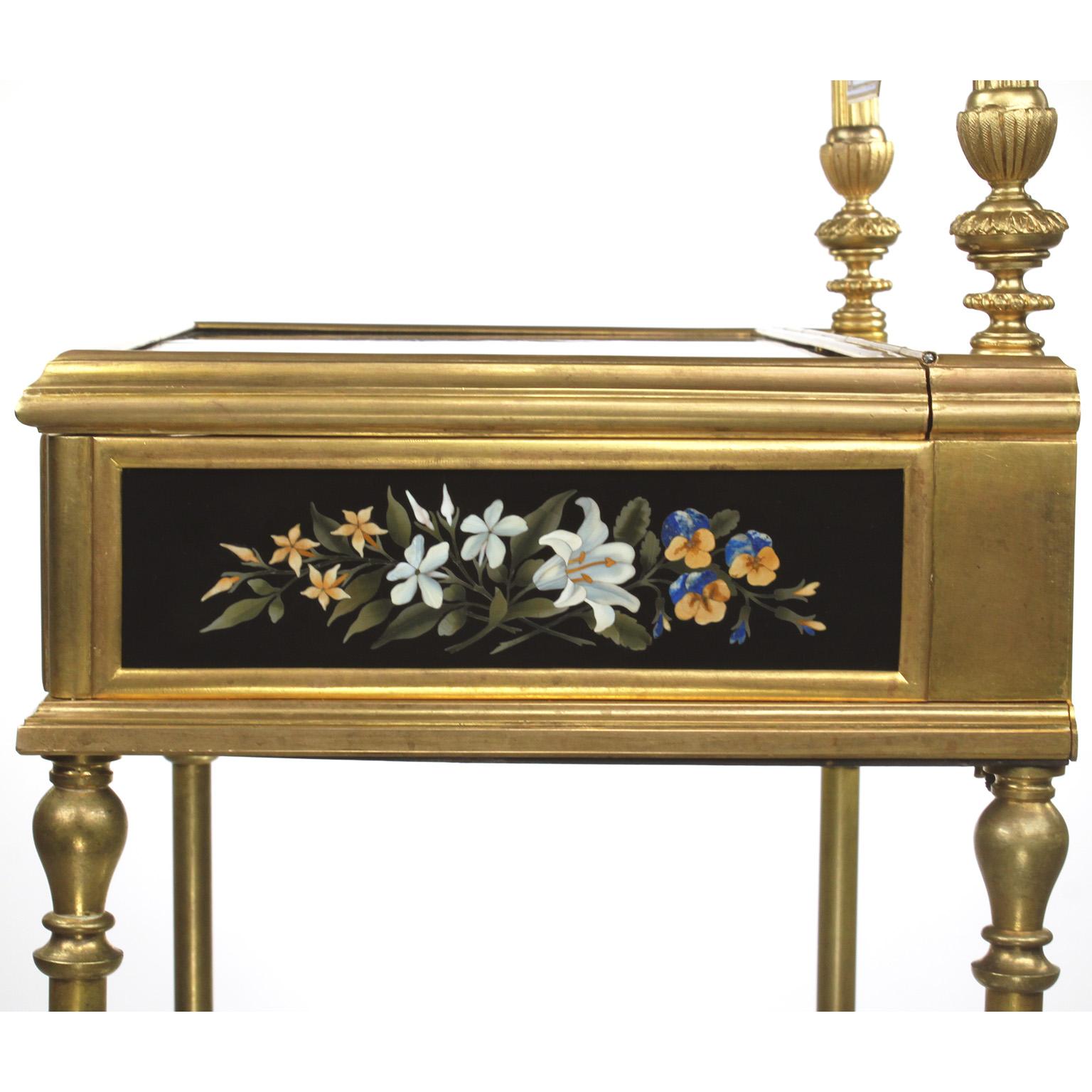 French 19th Century Gilt-Bronze and Pietra Dura Vanity Stand, Attr. Tahan, Paris For Sale 7