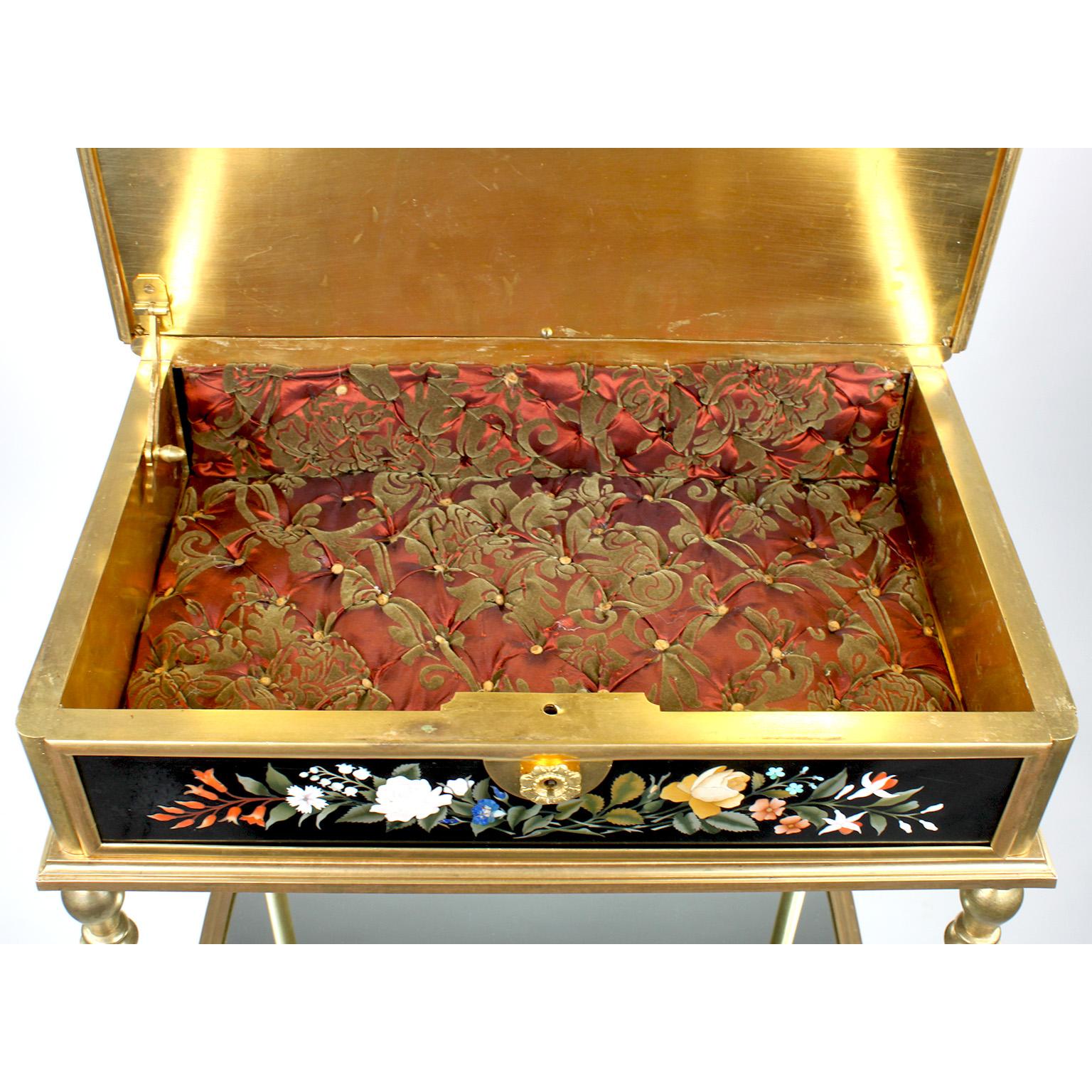 French 19th Century Gilt-Bronze and Pietra Dura Vanity Stand, Attr. Tahan, Paris For Sale 12