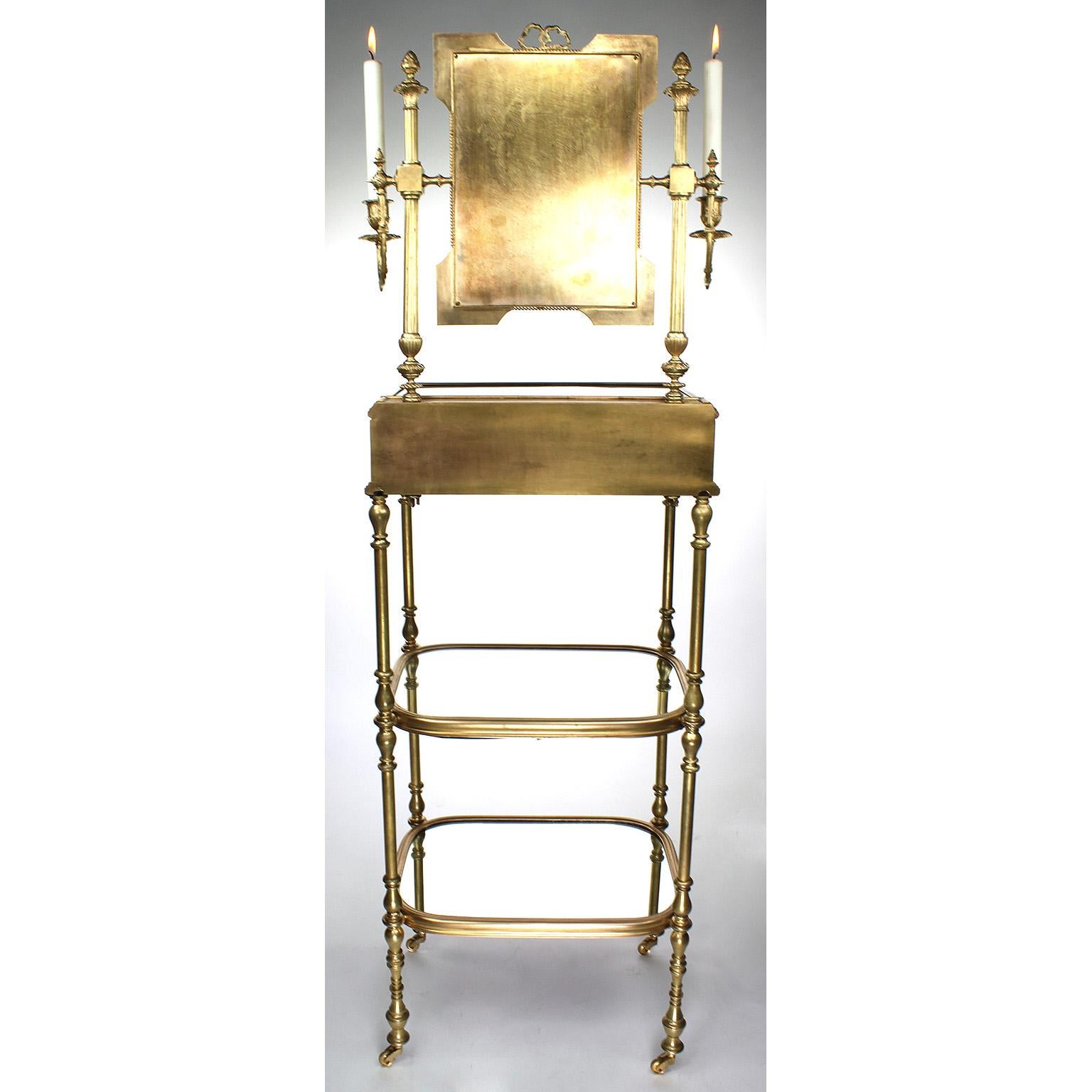 French 19th Century Gilt-Bronze and Pietra Dura Vanity Stand, Attr. Tahan, Paris For Sale 13
