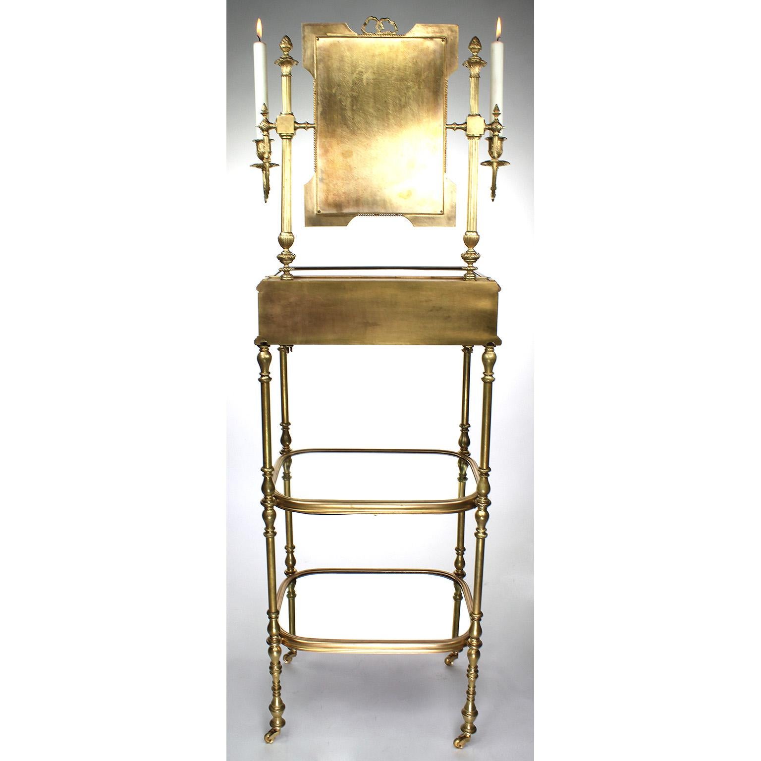 Support de coiffeuse français du 19ème siècle en bronze doré et Pietra Dura, attribué à Tahan, Paris en vente 11