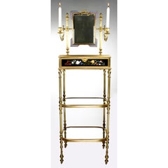 French 19th Century Gilt-Bronze and Pietra Dura Vanity Stand, Attr. Tahan, Paris