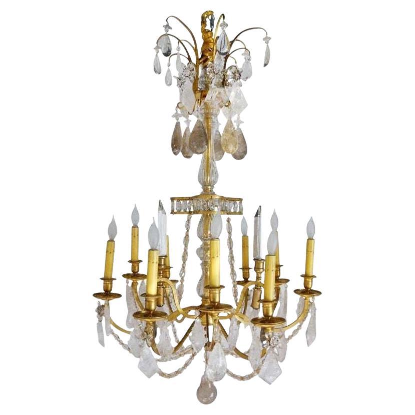 French 19th Century Gilt Bronze Chandelier For Sale