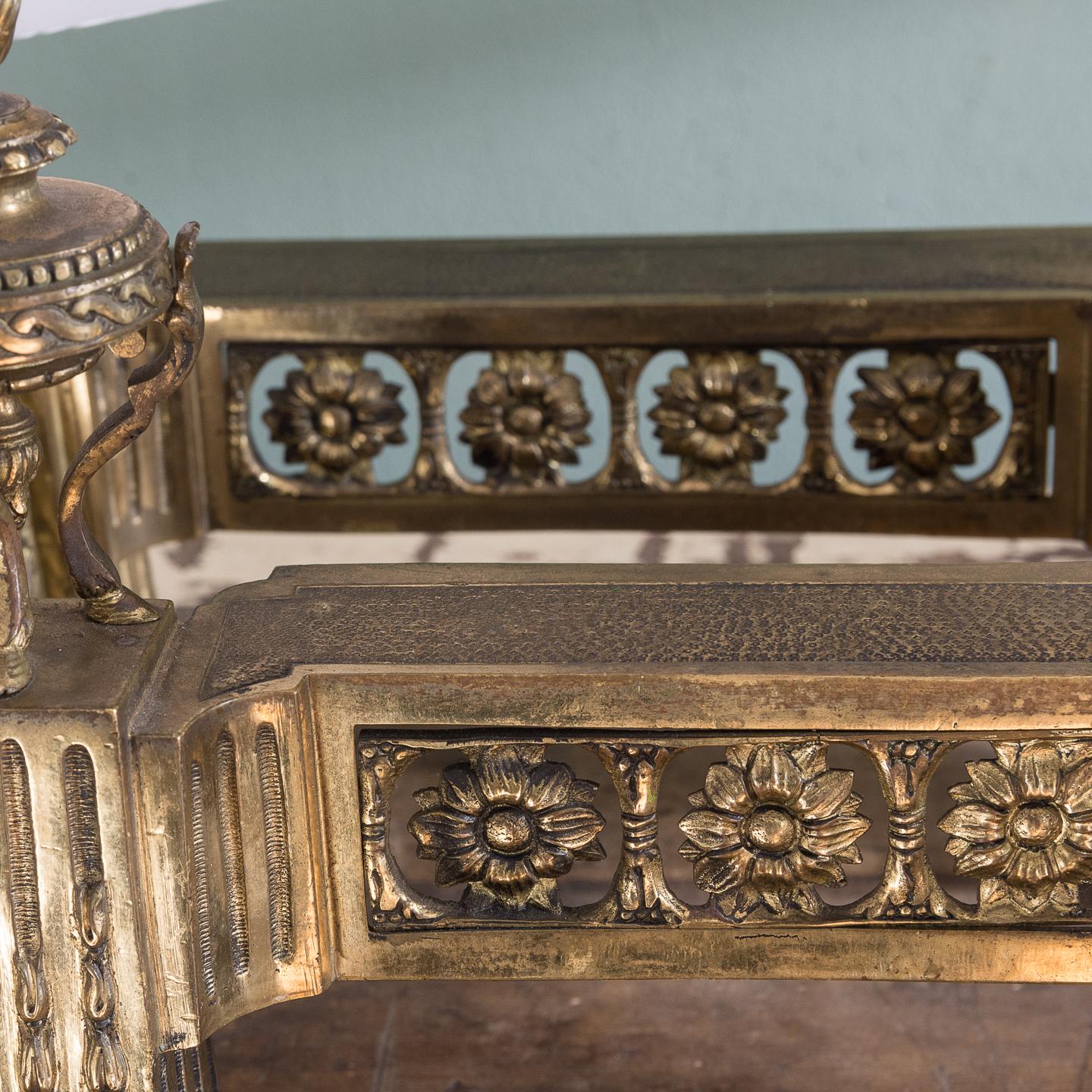 French 19th Century Gilt Bronze Chenets For Sale 9
