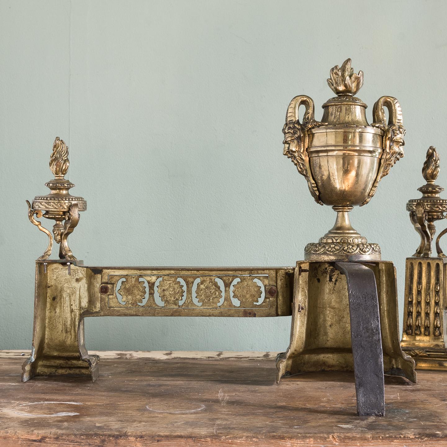 French 19th Century Gilt Bronze Chenets For Sale 13