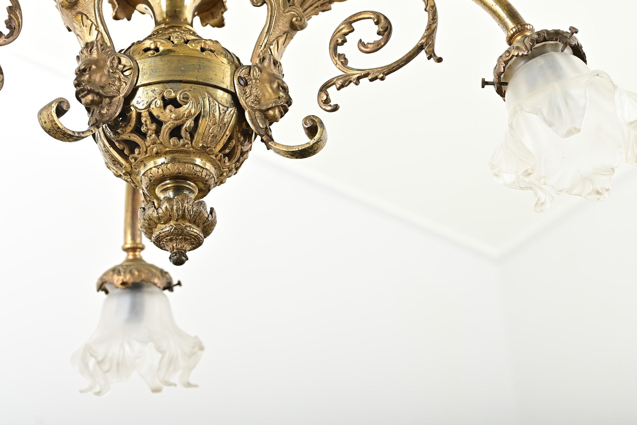 French 19th Century Gilt Bronze Flush Mount Light For Sale 2