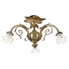 French 19th Century Gilt Bronze Flush Mount Light