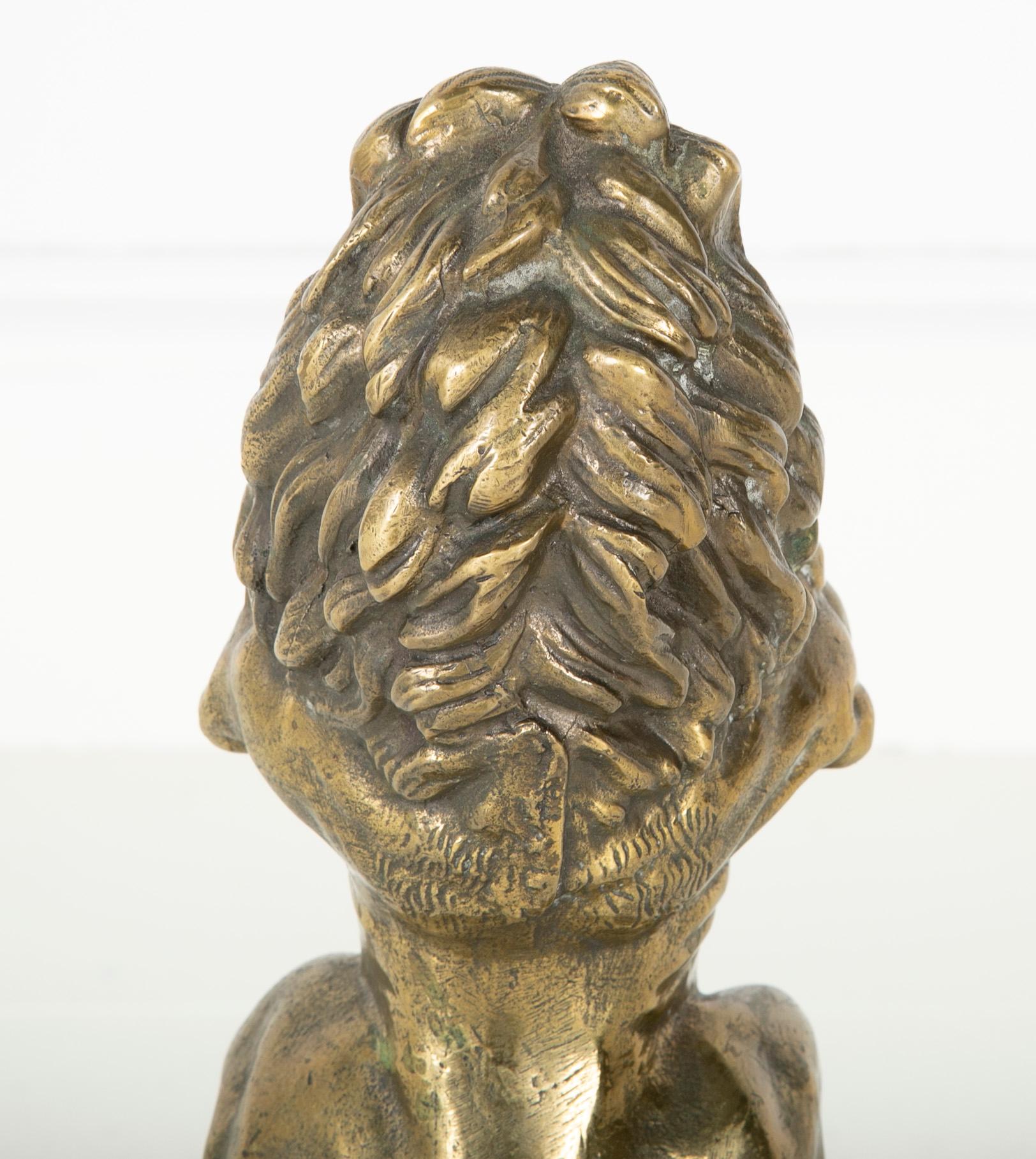 French 19th Century Gilt Bronze Lion Flag Holder 10