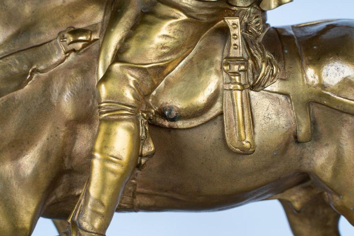 Scultura in bronzo dorato e marmo del XIX secolo di Emmanuel Frémiet in vendita 1