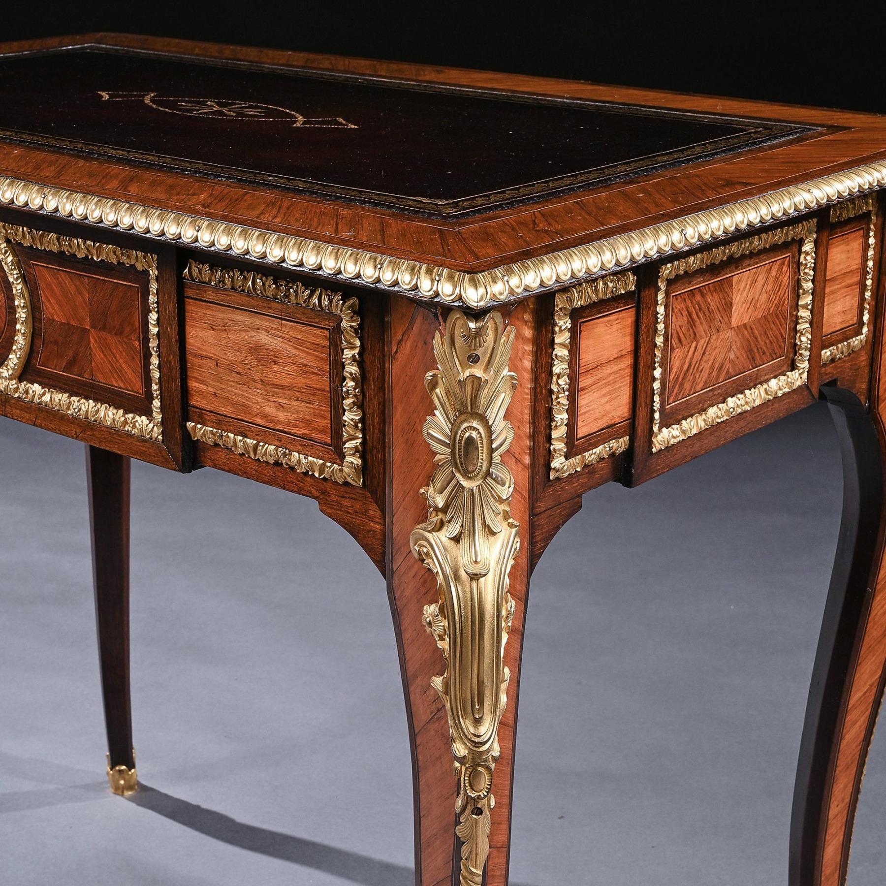 French 19th Century Gilt-Bronze Mounted Writing Table of Fine Quality For Sale 6