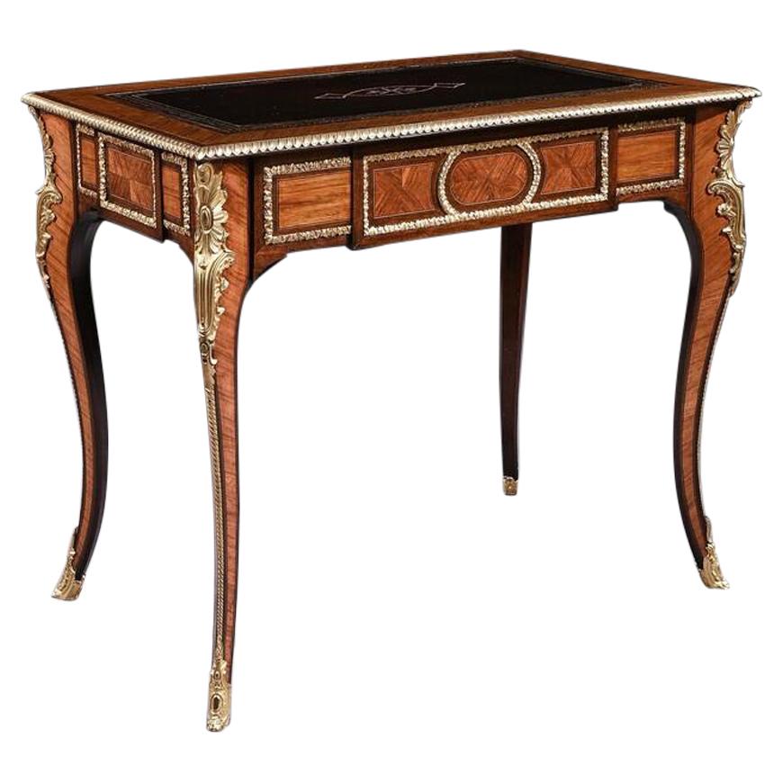 French 19th Century Gilt-Bronze Mounted Writing Table of Fine Quality For Sale