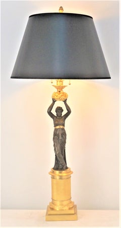French 19th Century Gilt bronze Table/Desk Lamp