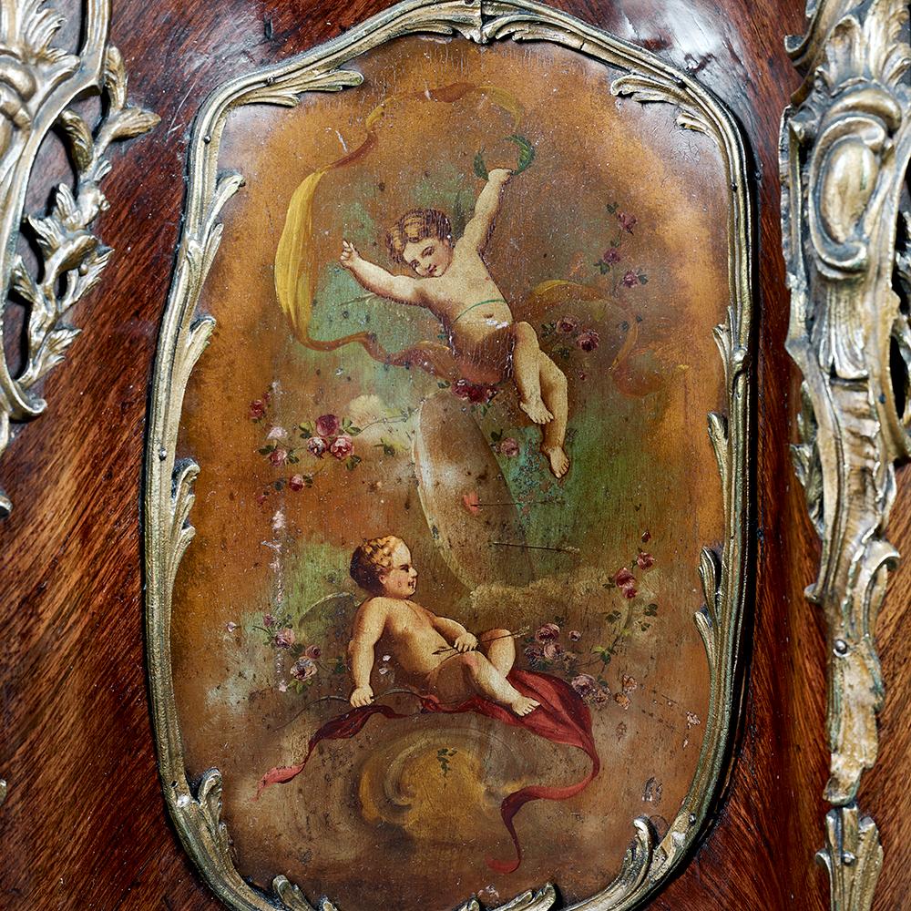 Glass French 19th Century Gilt Bronze Vernis Martin Vitrine Cabinet