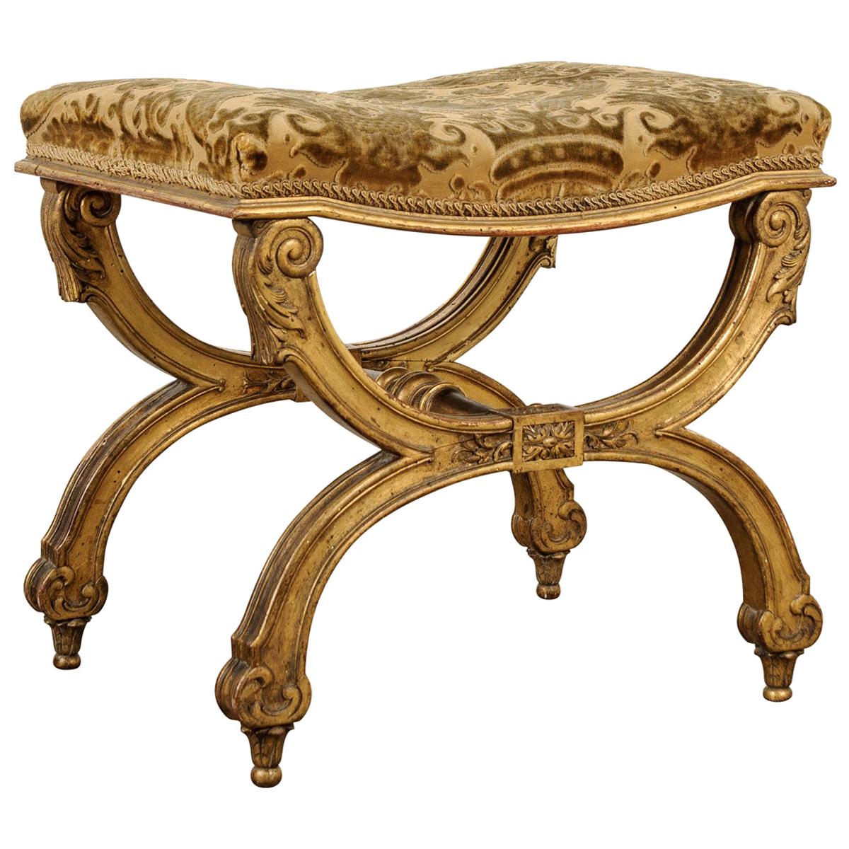 French 19th Century Gilt Empire-Style Bench