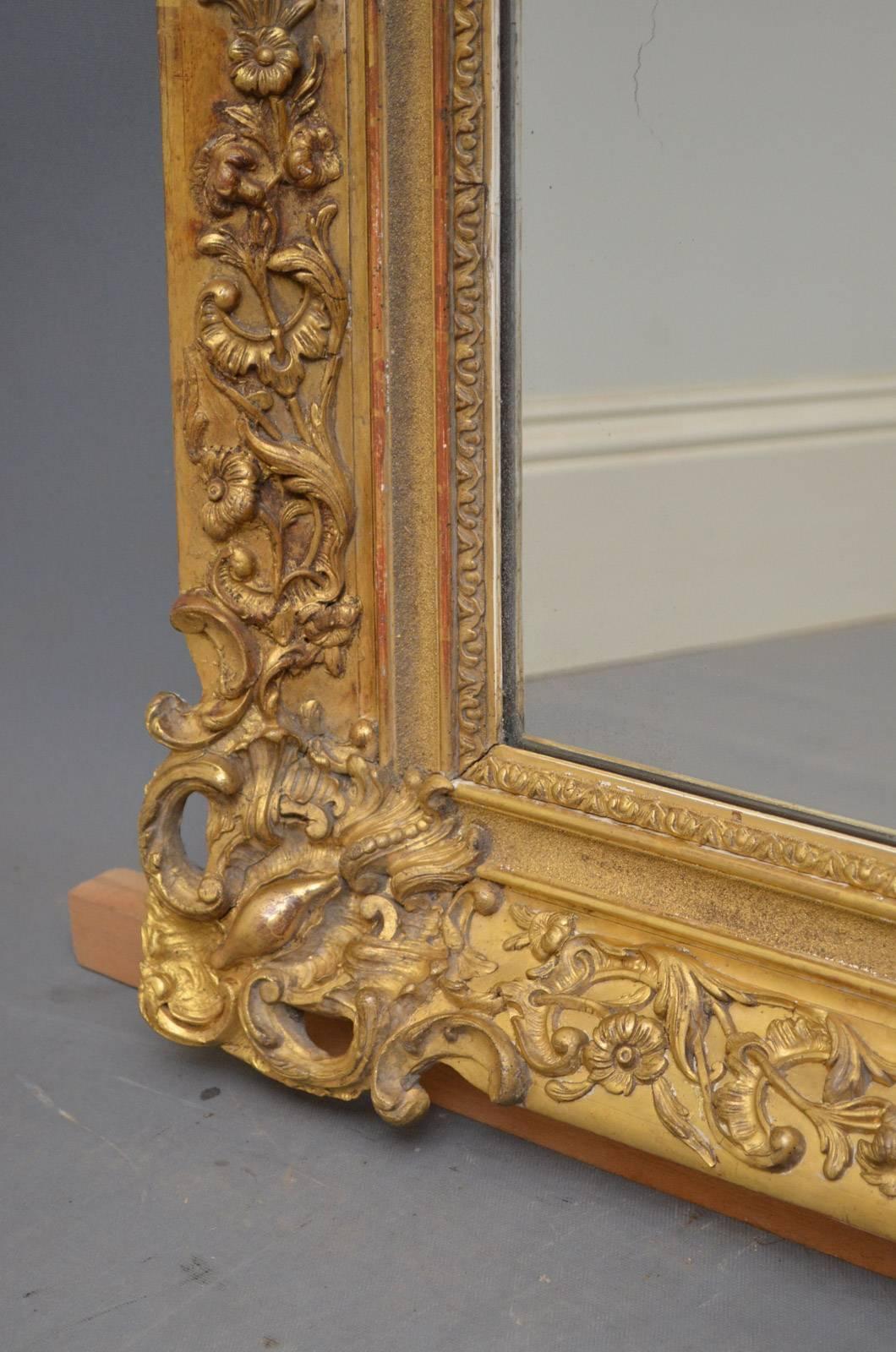 Victorian French 19th Century Gilt Mirror