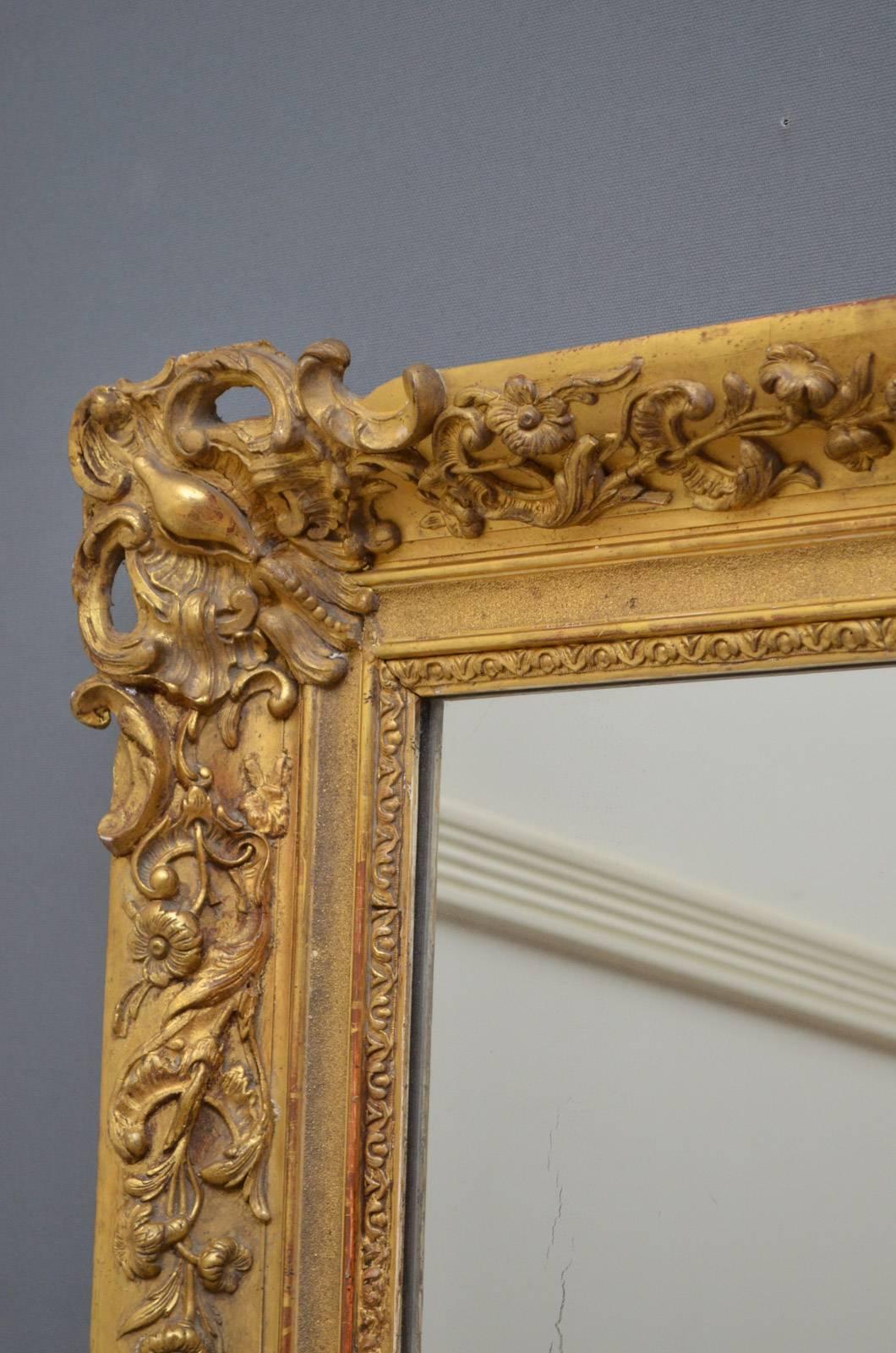 Late 19th Century French 19th Century Gilt Mirror