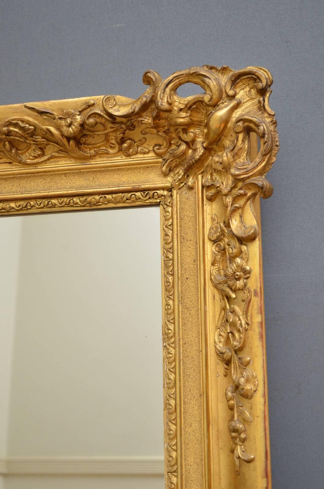 Giltwood French 19th Century Gilt Mirror