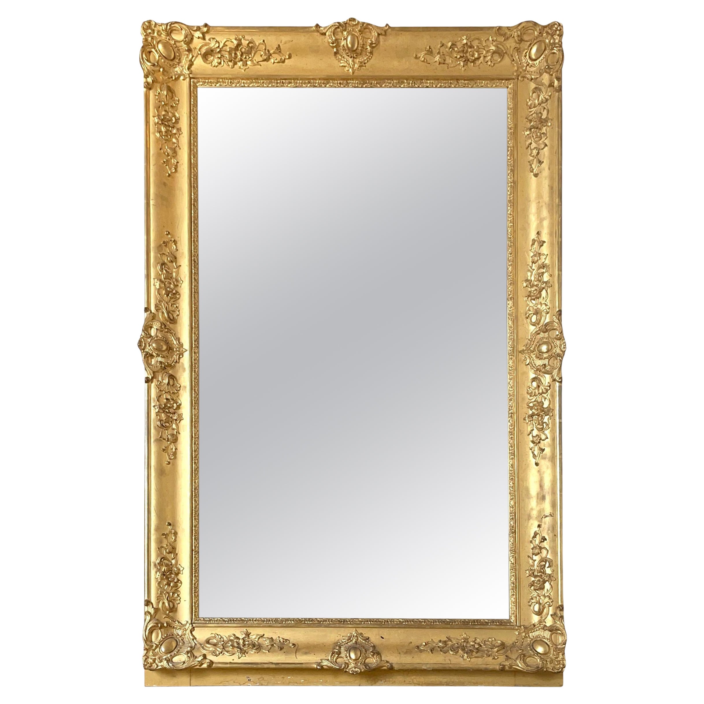 Miroir français doré du XIXe siècle