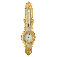 French 19th Century Gilt & Painted Barometer