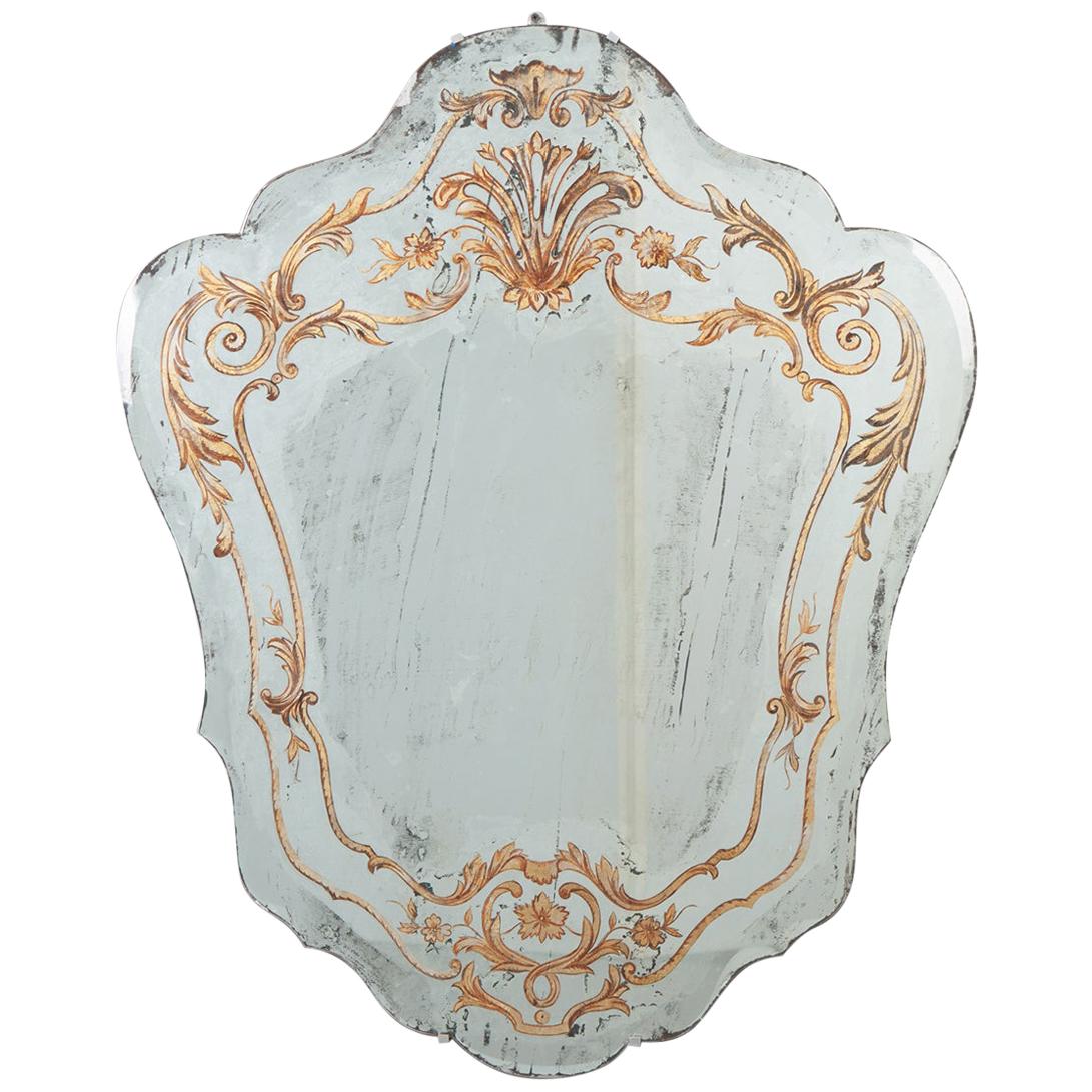 French 19th Century Gilt Painted Venetian Style Mirror