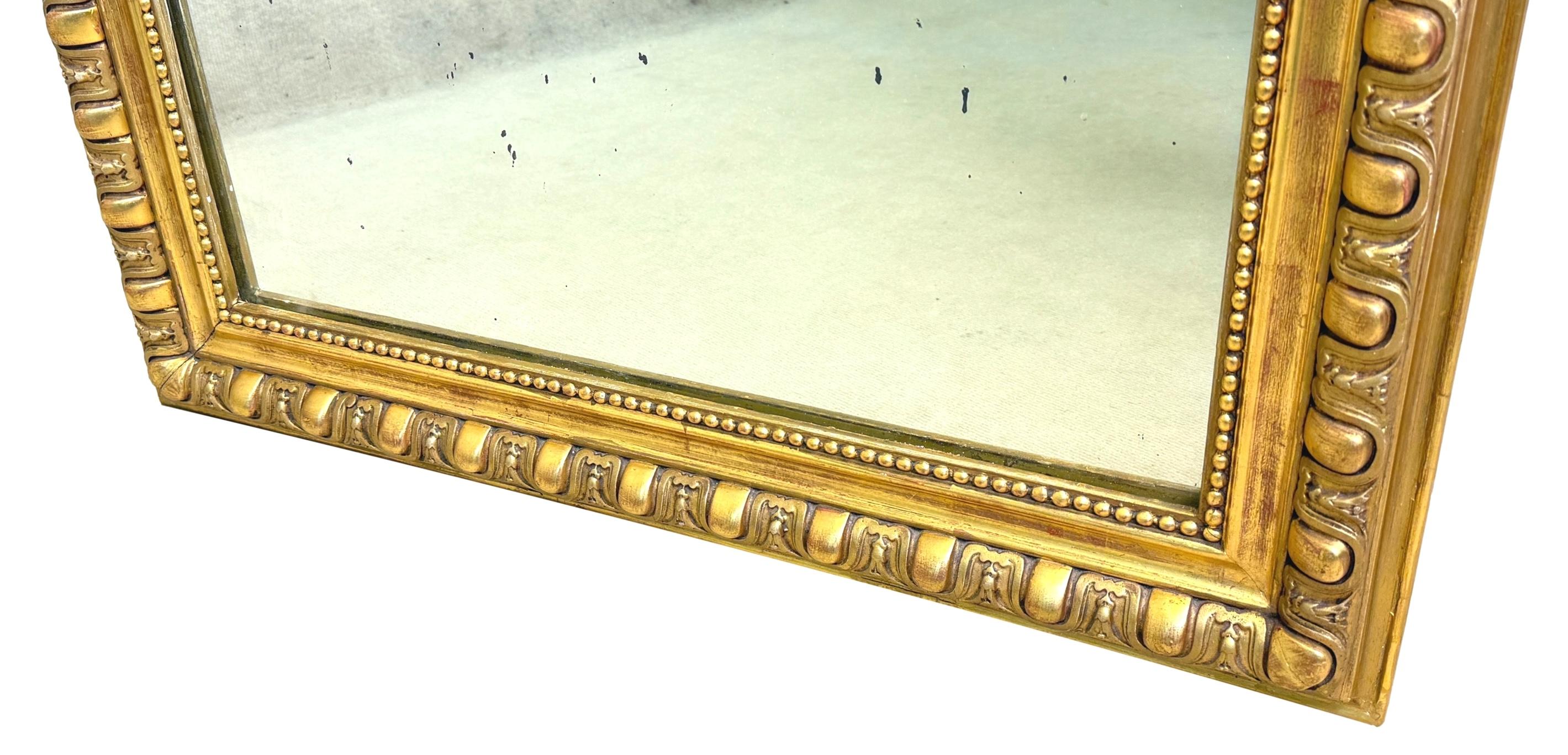 Espejo de pared rectangular dorado francés del siglo XIX en Bueno estado para la venta en Bedfordshire, GB