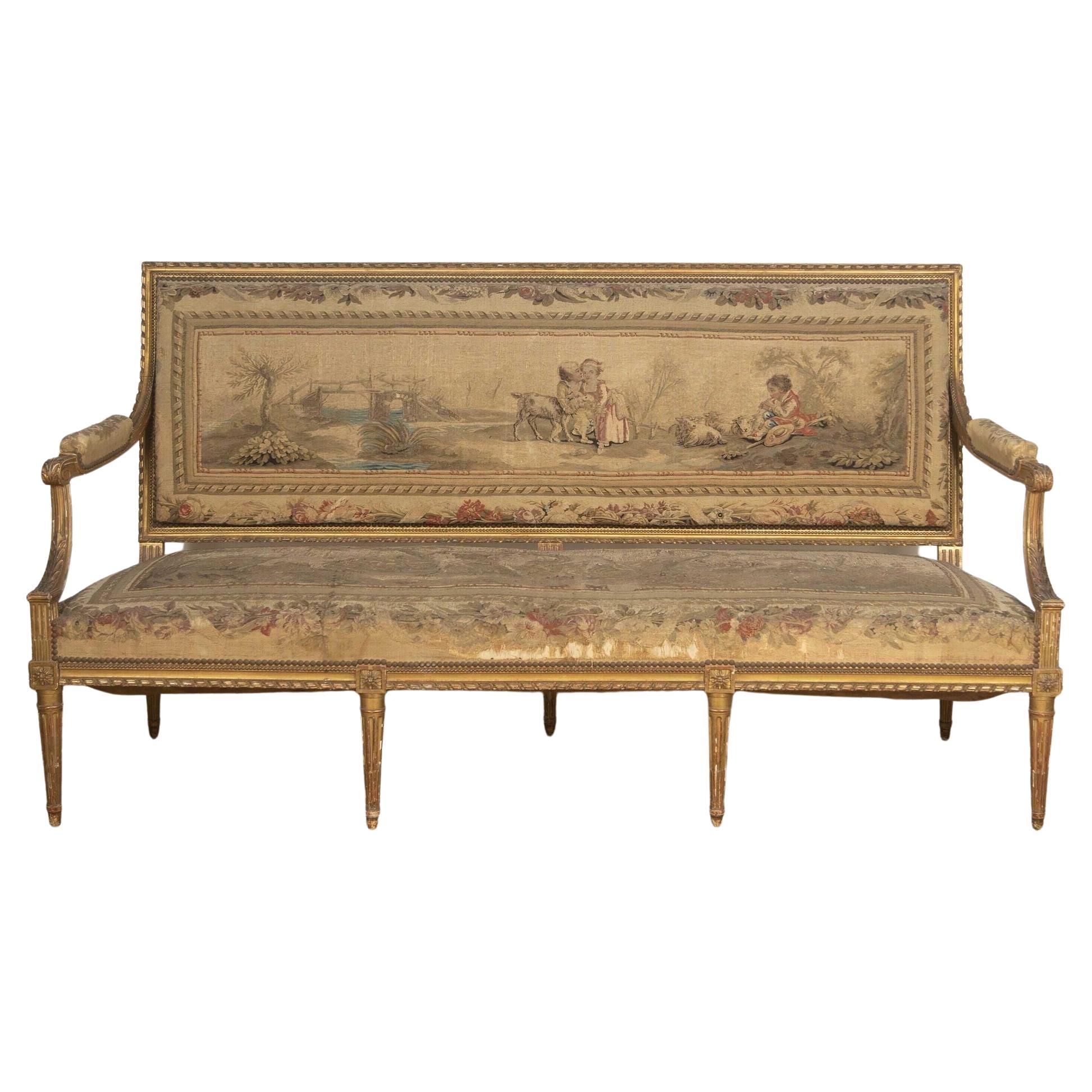Vergoldetes Sofa aus dem 19. Jahrhundert