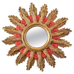 French 19th Century Gilt Starburst Mirror
