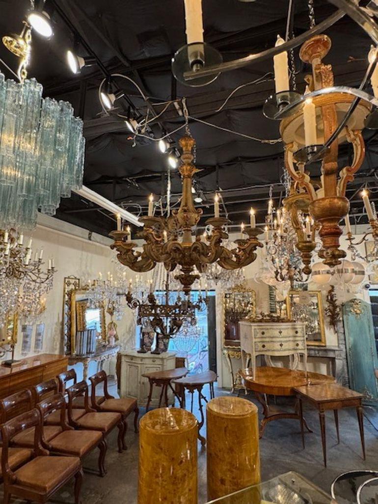 French 19th Century Gilt Wood Chandelier For Sale 2