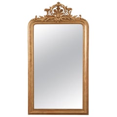 French 19th Century Giltwood Louis Philippe Mirror with Crest